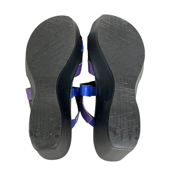 Naot Siren Comfort Wedge Sandals  EU 37 / US 6  Purple Blue & Black Leather - Picture 10 of 13